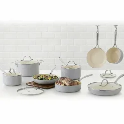 New Food Network Farmstead 14-Pc. Nonstick Ceramic Cookware Set Cookware & Bakeware