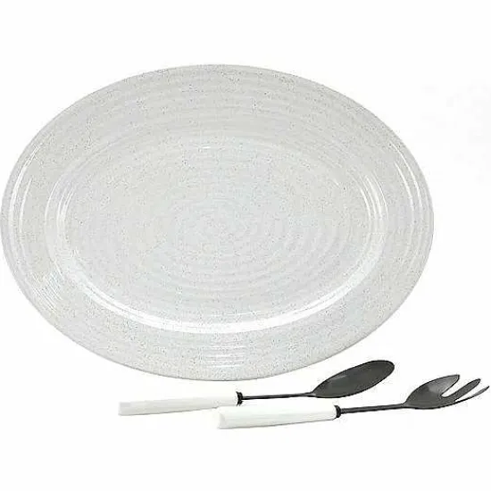 Online Food Network Farmstead Serving Platter & Utensil Set Dinnerware & Serveware