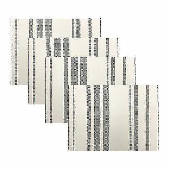 New Food Network Farmstead Stripe Woven Placemat 4-Pk. Table Linens
