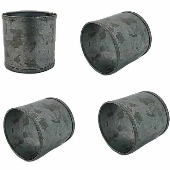 Sale Food Network Galvanized Metal Napkin Ring 4-Pk. Table Linens