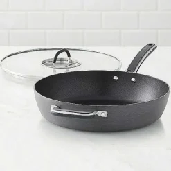 Best Food Network 12-In. Hard-Anodized Nonstick Space Saving Saute Pan With Lid Cookware & Bakeware