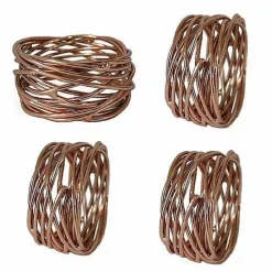 Food Network Metallic Twist Napkin Rings 4-Pk. Table Linens
