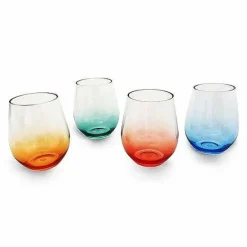 Food Network 4-Pc. Acrylic Ombre Stemless Wine Set Drinkware & Glassware