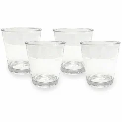 Discount Food Network 4-Pc. Clear Textured Acrylic Double Old-Fashioned Glass Set Drinkware & Glassware