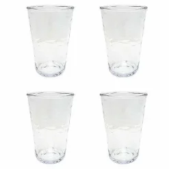 Online Food Network 4-Pc. Clear Textured Acrylic Highball Glass Set Drinkware & Glassware