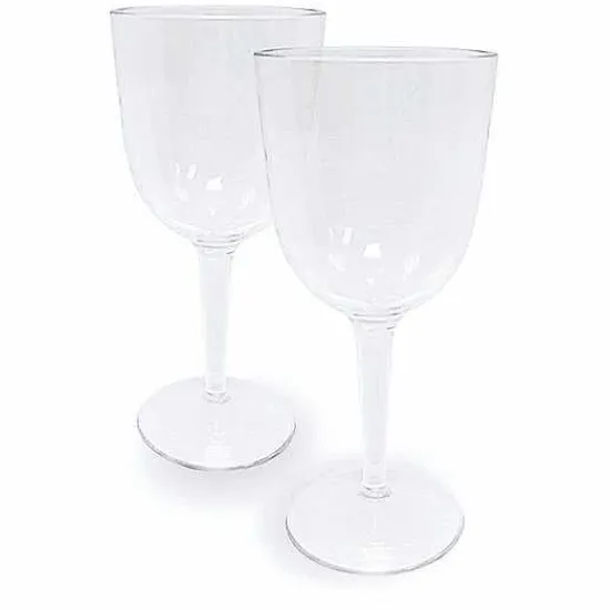 Best Food Network 2-Pc. Clear Textured Acrylic Wine Glass Set Drinkware & Glassware