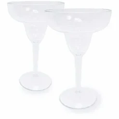 Food Network 2-Pc. Clear Textured Acrylic Margarita Glass Set Drinkware & Glassware