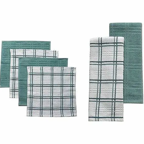 Clearance Food Network Plaid Kitchen Towel & Dishcloth Multi-Pack Kitchen Linens