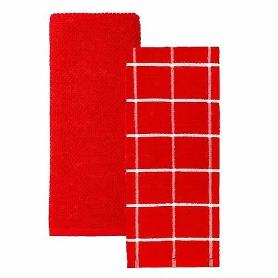 Sale Food Network Windowpane Grid Kitchen Towel 2-Pk. Kitchen Linens